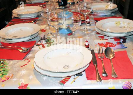 Set de table pour le dîner de Noël Banque D'Images