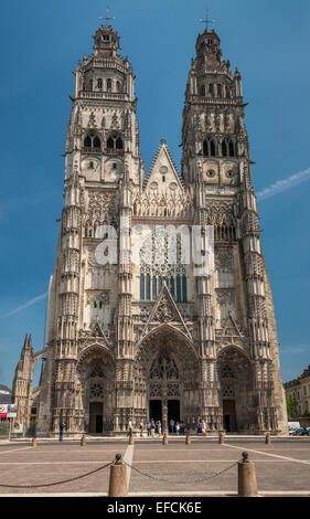 Cathédrale Saint Gatien, Tours, Indre et Loire, France Banque D'Images