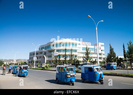 Rues de ville de Shire, Tigray, Éthiopie, Afrique Banque D'Images