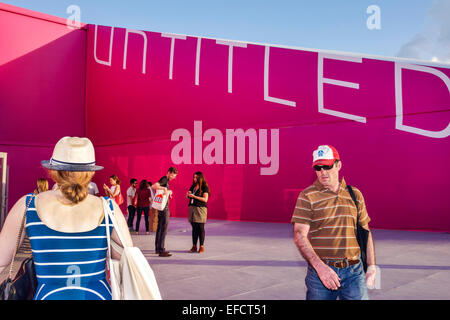 Miami Beach Florida,Untitled Contemporary Art Show,Art Basel satellite Fair,front,entrée,visiteurs voyage visite touristique site touristique lan Banque D'Images