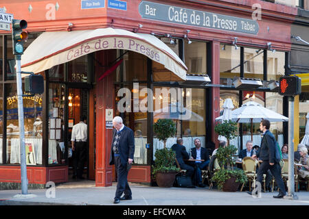 Cafe de la presse, Grant, San Francisco, Californie. Banque D'Images