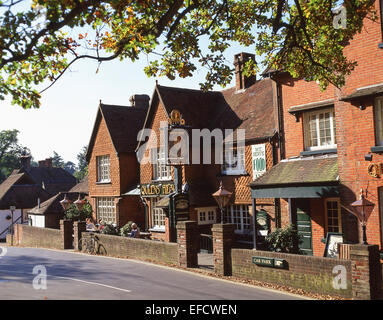 17e siècle la Queen's Head Pub, la croix, Burley, Hampshire, Angleterre, Royaume-Uni Banque D'Images