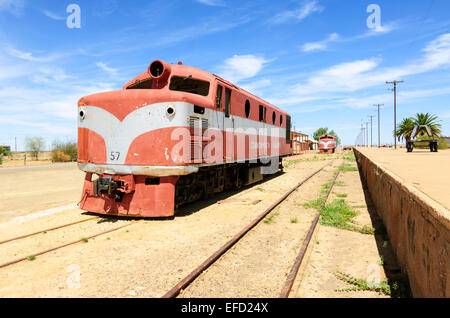 Old Ghan train, Marree, Oodnadatta Track, l'Australie du Sud, Australie Banque D'Images