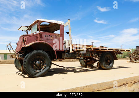 Tom Kruse's Royal Mail Truck, Marree, Oodnadatta Track, Outback, l'Australie du Sud, Australie Banque D'Images