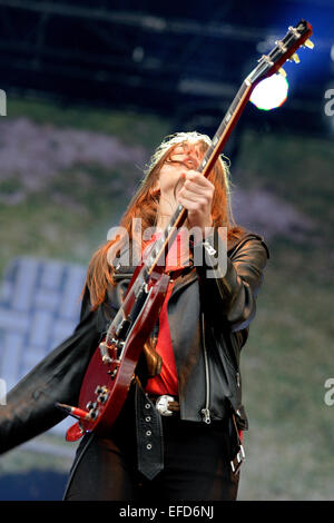 BARCELONA - 30 MAI : Haim (American pop rock originaire de Los Angeles, Californie) en concert au Primavera Sound Heineken. Banque D'Images