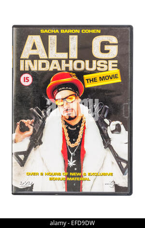 Ali G INDAHOUSE le film film DVD sur un fond blanc Banque D'Images