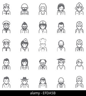 Les gens Vector icon set Banque D'Images