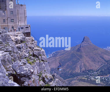 Téléphérique de Table Mountain, parc national de Table Mountain, Cape Town, Western Cape, Afrique du Sud Banque D'Images