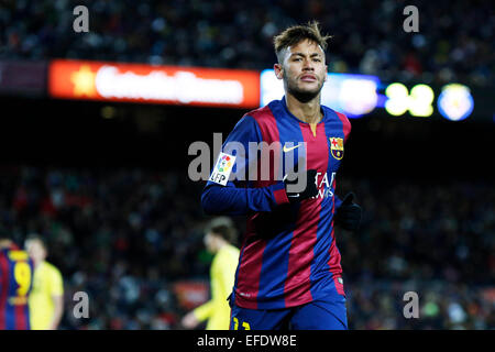 Neymar (Barcelone), le 1 février 2015 - Football/soccer : Espagnol Primera Division 'Liga BBVA' match entre le FC Barcelone 3-2 Villarreal CF au Camp Nou à Barcelone, Espagne. © D.Nakashima/AFLO/Alamy Live News Banque D'Images