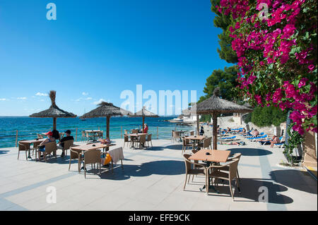 Bar de plage Alcanada, Majorque, Baleares, Espagne Banque D'Images