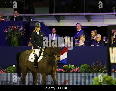 Reine néerlandaise Maxima et Roi Willem-Alexander assister à l'événement dans le saut d'Amsterdam RAI, 01 février 2015. Photo : Patrick van Katwijk/ POINT DE VUE - PAS DE FIL - SERVICE Banque D'Images