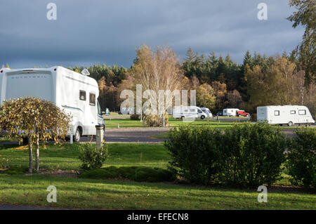 Caravanes, Caravan club site Culloden, Inverness Ecosse Highland region Banque D'Images