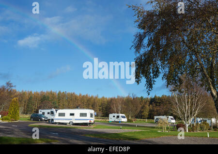 Caravanes, Caravan club site Culloden, Inverness Ecosse Highland region Banque D'Images