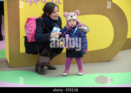 Londres, Royaume-Uni. 1er février 2015. Guest assiste à la Peppa Pig ' Les bottes d'Or ' premiere tenue au cinéma Odeon Leicester Square. Credit : JOHNNY ARMSTEAD/Alamy Live News Banque D'Images