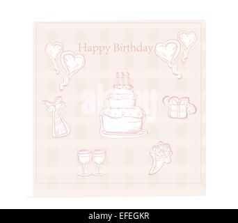 Joyeux Anniversaire Définir l'icône doodle Illustration de Vecteur