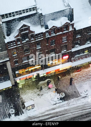 Tempête de neige à New York City, USA Banque D'Images