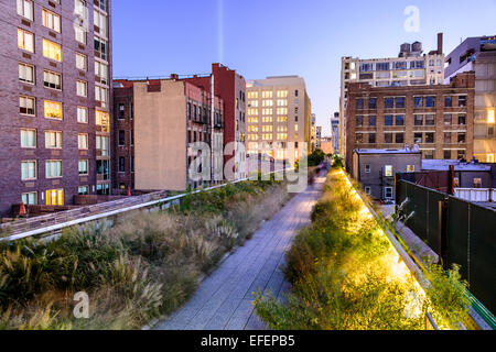 La ville de New York, USA sur le parc High Line. Banque D'Images