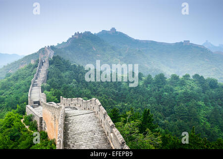 Grande Muraille de Chine, à Jinshanling sections. Banque D'Images