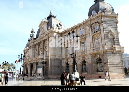 Début du xxe siècle l'hôtel de ville (Ayuntamiento) à Cartagena, Murcia Province, Espagne. Banque D'Images