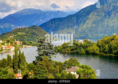 Le lac de Côme, Sala Comacina, Lombardie, Italie Banque D'Images