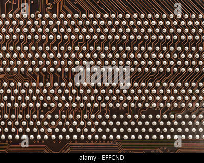 La texture et les broches de circuit sur carte mère. Banque D'Images