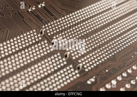 La texture et les broches de circuit sur carte mère. Banque D'Images