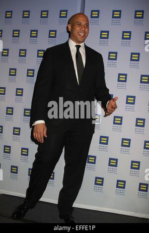 New York, New York, USA. Jan 31, 2015. Le sénateur américain CORY BOOKER, PARTICIPER À LA CAMPAGNE 2015 DE L'HOMME GRAND NEW YORK GALA À L'hôtel Waldorf Astoria sur 1/31/2015 Dans NYC © Mitchell Levy/Globe Photos/ZUMA/Alamy Fil Live News Banque D'Images