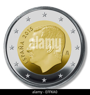 Un document non daté de droit mis à disposition par le Ministère espagnol de l'économie, montre de nombreuses présentations de la nouvelle pièce de 1 euro émise le 03 février, avec une image de Roi espagnol Felipe, Madrid, Espagne. Photo : MINISTÈRE ESPAGNOL DE L'ÉCONOMIE/document/usage éditorial uniquement/PAS DE VENTES/dpa Banque D'Images