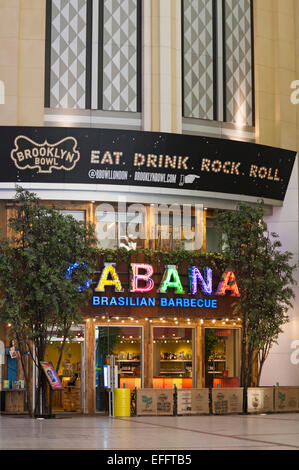 Cabana Brasilian barbecue restaurant à l'intérieur de l'O2 Arena à Peninsula Square, Londres Royaume-Uni en février Banque D'Images
