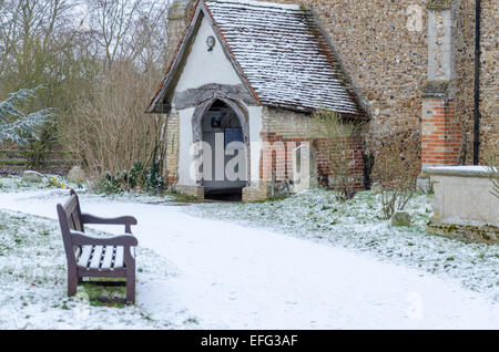 South Cambridgeshire, Royaume-Uni. 3 Février, 2015. Météo britannique. La neige dans l'East Anglia Banque D'Images