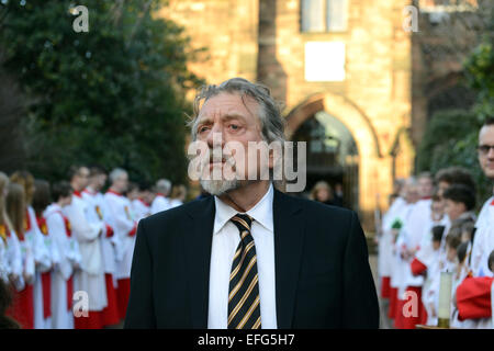 Robert Plant ancien dirigeant Zeppelin chanteur aux funérailles de Sir Jack Hayward crédit: David Bagnall Banque D'Images