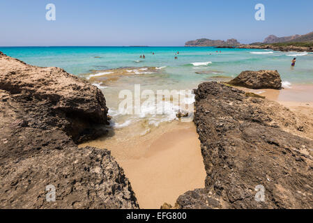 La plage de Falassarna Crete island Grèce Banque D'Images