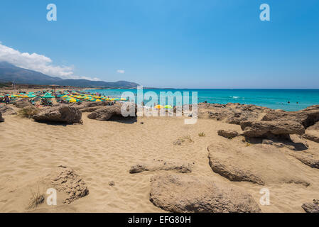 La plage de Falassarna en Crète Grèce Banque D'Images