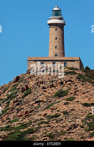 Phare de Capo Sandalo Île San Pietro -le phare de l'ouest Italie plus Banque D'Images