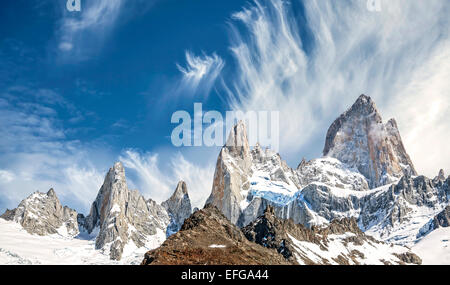 Gamme de montagne Fitz Roy en Patagonie, Argentine Banque D'Images