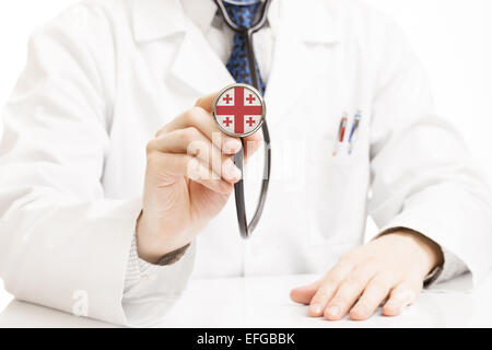 Doctor holding stethoscope with flag series - Géorgie Banque D'Images