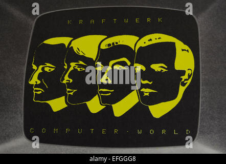 Détail de la couverture de l'album kraftwerk 1981, monde de l'informatique Banque D'Images