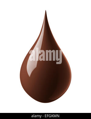 Déposer du chocolat isolé sur fond blanc Banque D'Images