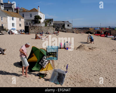 Bamaluz beach à St Ives, Cornwall. Banque D'Images