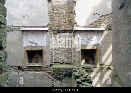 M. Raison et de M. Digby's Chambers - deux de Bess's Messieurs fonctionnaires Hardwick Hall, ancienne maison originale d'Elizabeth Shrewesbury Banque D'Images