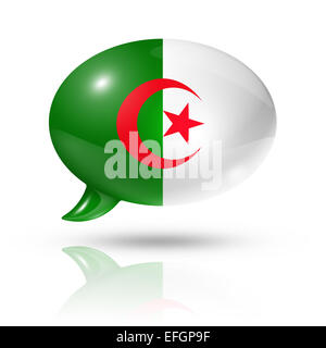 Trois dimensions du drapeau algérien dans une bulle isolated on white with clipping path Banque D'Images