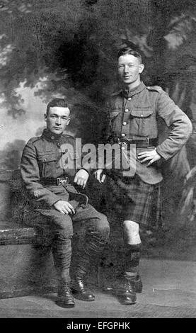 Portrait de deux soldats écossais de la première guerre mondiale. Banque D'Images