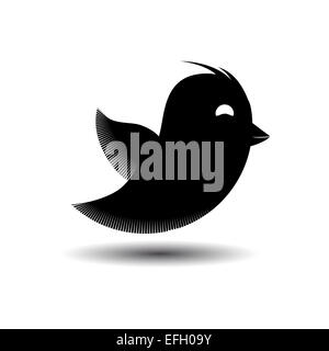 Icône de l'oiseau en vol isolé. Vector illustration Banque D'Images