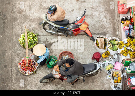 Marché de l'Asie - Da Lat, Viet Nam. Vue de dessus. Banque D'Images