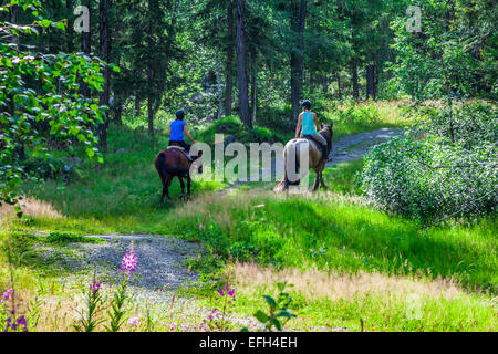 Argientere,France, les jeunes gens assis à cheval Banque D'Images