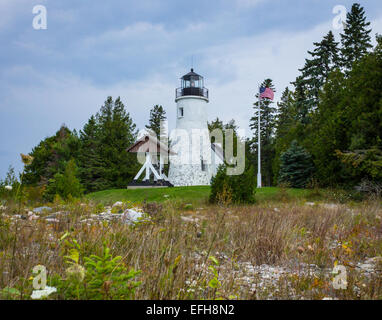 Phare Old presque Isle du Michigan sur le lac Huron Banque D'Images