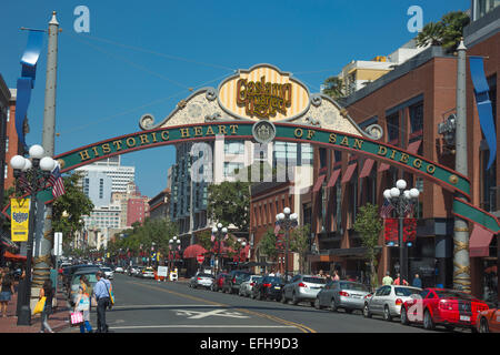 Inscription 5ème avenue du quartier historique de Gaslamp AU CENTRE-VILLE DE SAN DIEGO, California USA Banque D'Images