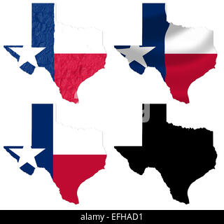 US Texas State flag sur la carte Banque D'Images