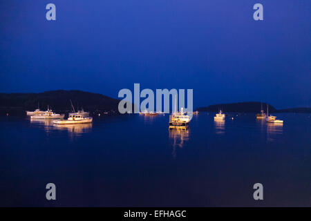 Bateaux de pêche dans la baie Frenchman, Bar Harbor, Maine, USA Banque D'Images