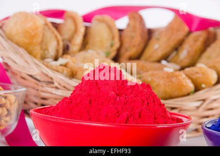 Holi Festival indien et des bonbons couleur Personne n Banque D'Images